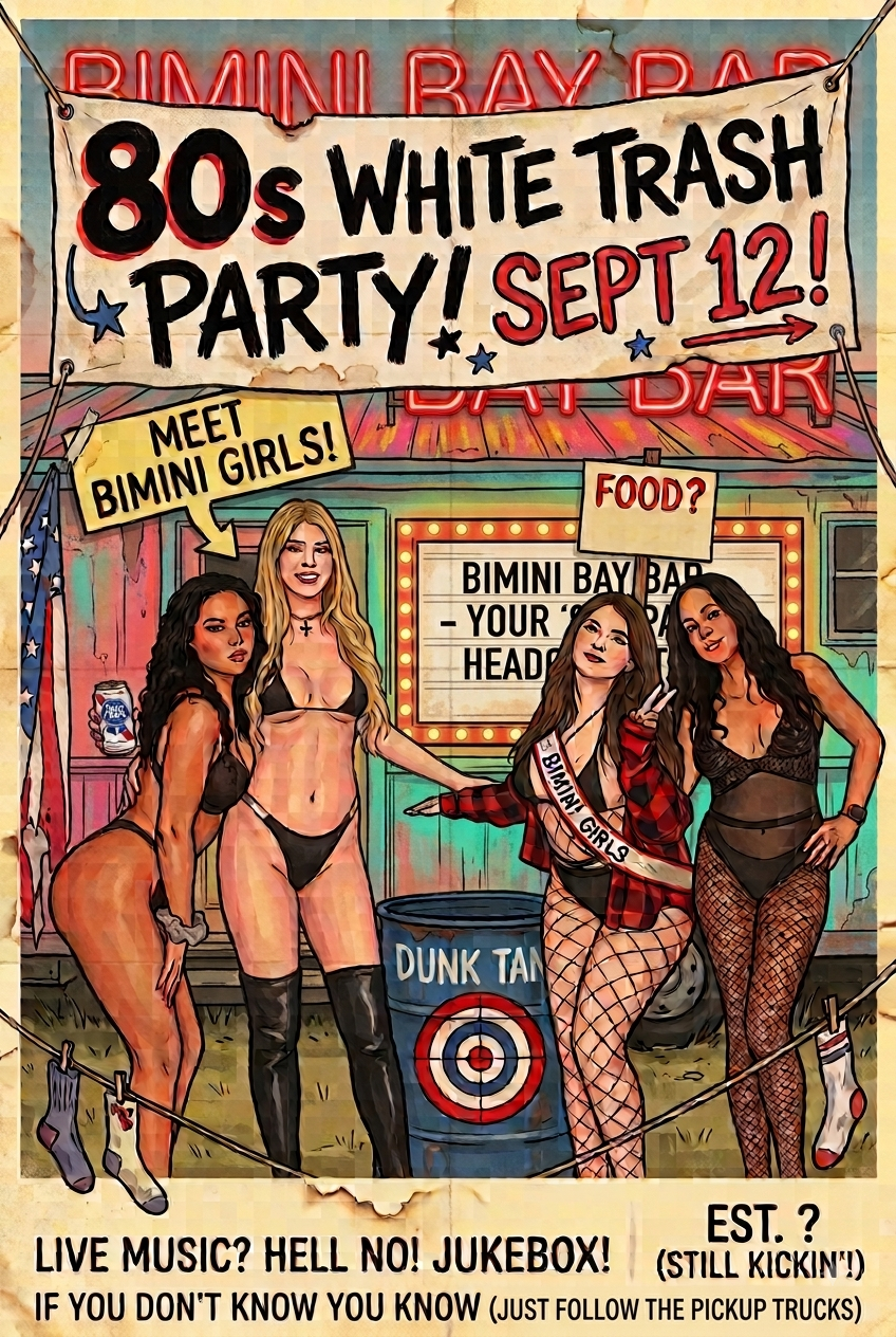 80s White Trash Party at Bimini Bay Bar